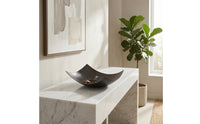 Aluminum Tray Decorative Irregular Metal Bowl Shallow Brushed Metal Tray for Tabletop, Coffee Table, Dining Room