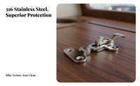 Aquatic Grade Compartment Cover Hasp Resistant Stainless Steel Compartment Cover Clamp Lockable Boat Door Clasp Rust-Resistant