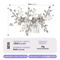 Exquisite Flower Pearl Vine Hair Comb for Ancient Style Photography and Party