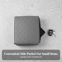 Car Armrest Cushion with Storage Pockets Quilted Car Armrest Pad with Storage Pockets Soft for Commuters