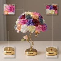Elegant Rose Petal Lamp Unique Table Lamp with Flower Shade Soft Floral Desk Light Cozy for Living Room, Wedding