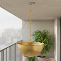Metal Hanging Plant Pot Indoor Outdoor Round Hanging Basket with Chain for Patio