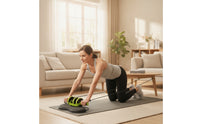 Ergonomic Abdominal Roller with Resistance Bands Stable Ab Roller with Knee Pad Beginner-Friendly Fitness Equipment Compact for Home Gym, Indoor Workouts