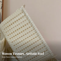 WovenDesign Plastic Basket Hollow Design Handled Tote Basket Long-Lasting