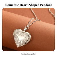 Heart Locket Necklace Photo Frame Locket Adjustable Chain Keepsake for Mothers Day