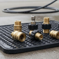 Heavy Duty Pressure Washer Quick Connect Kit Leak Proof M22 to 3/8 Inch Adapter Set Rust Resistant M22 to 3/8 Inch Adapter Upgraded O-Rings for Car Washing, Gardening, Patio Cleaning