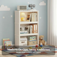 Dustproof Enclosed Bookcase Large Capacity Bookshelf with Transparent Doors Space Saving Display Cabinet with Clear Doors Sturdy Construction for Students, Book Lovers, Dorm Room, Bedroom, Home Office, Hallway