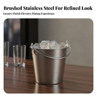 French Fry Serving Bucket Multipurpose Stainless Steel French Fry Container Mini Metal Cooling Pail for Restaurant Owners, Bar, BBQ