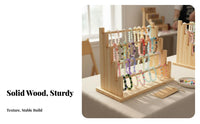 Space Saving Wooden Tiered Bracelet Stand Tangle-Tangle-Resistant Solid Wood Prayer Bead Holder Easy Reach for Boutique Owners, Craft Fair