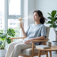 Handheld Misting Fan USB Rechargeable Handheld Fan with Mist Lightweight Cordless for Travelers, Travel, Commuting