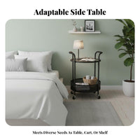 three-tier Rolling mobile storage unit Multi-Functional Side Table Minimalist Design Mobile Storage Furniture for Home Organizers, home-dwellers, Bedroom, Kitchen, Bathroom