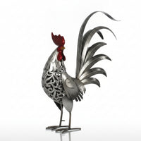 Cockerel Figurine Farmhouse Metal Cockerel Hollow Decor for Collectors, Bookshelf