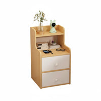 Modern design C-shapedd End Table with Drawer Space-Saving Nightstand Rounded Corners Storage Furniture Adjustable Feet for Apartment Dwellers, telecommuter Workers, Small areas, Dorm Room, Home Office, Sofa Side