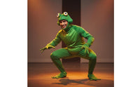 Frog Costume Webbed Hands and Feet Full Body Frog Suit Funny Design Party Apparel for Men, Adults