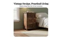 timeless Retro Design Single-Drawer End Table Distressed Finish Nightstand Vintage aesthetic Home Furniture Space-Saving for Homeowners, Interior Designers, Students, Bedroom, Guest Room, Small Spaces, Hallway
