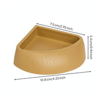 Tortoise Water Basin Reptile Feeding Dish Anti-Tipping Corner Food and Water Dish for Vivarium