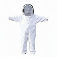 Overall Garment Full-Body Suit with Hood Elastic Bee Suit with Head Netting for Children, Young People, Backyard Hives, Farms