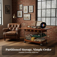 2-Tier Rolling Side Table Foldable Design 2-Tier Folding Trolley With casters