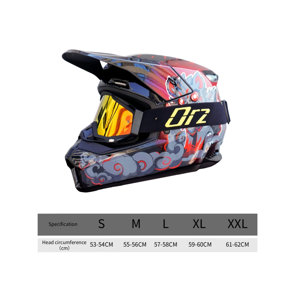 Full Face Motocross Helmet Eyewear-Compatible-Compatible Full Face off-Road Helmet Ventilated Safeguarding for Motorcyclists