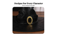 Witch Hat Decorative Buckle Sorcerer Hat Costume Accessory Lightweight Suede-Like Material for Adults, Halloween