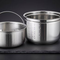 Inner Pot with Steaming Rack Perforated Rice Steaming Insert Soup Separating Pot Multi-Purpose Steamer Basket Long-Lasting