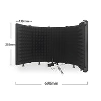 Noise Reduction Audio Record Device Isolation Barrier Desk and Stand Mountable Studio Mic Soundproof Screen Adjustable Angle Foldable Vocal Reflection Filter Quick Setup for Podcasters, Musicians, Streamers, Desktop