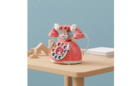 Music Princess Toy Phone Educational Musical Toy Telephone Lights and Sounds Play Phone Retro Design for Girls, Kids, Toddlers