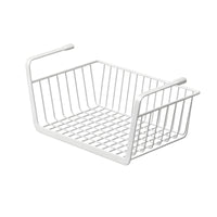 uncoveredGrid Under-Cabinet Hanging Basket Moisture-Resistant Under Shelf Wire Basket Hook-on Hanging Storage Bin Rectangular for Kitchen, Dorm Room