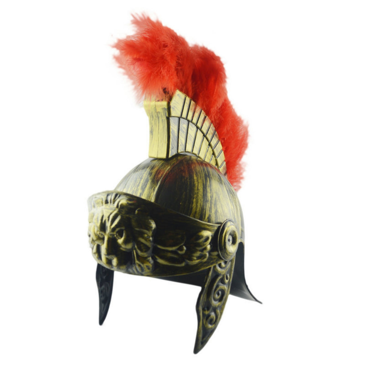 Roman Fighter Helmet Aged Metal Look Costume Accessory for Role-Play