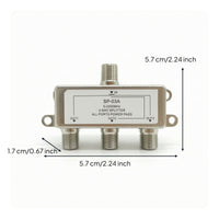 3-Way Splitter 5-2400 MHz 3-Way Coaxial Splitter Metal Housing for Home TV Setup