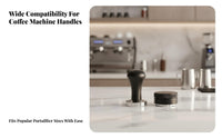 2 Pieces Two-Piece Espresso Tamper Set Portafilter Espresso Tamper Kit Black and Silver Coffee Distributor Cylindrical