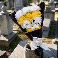 Artificial Chrysanthemum and Lily Bouquet for Tombstone Decoration