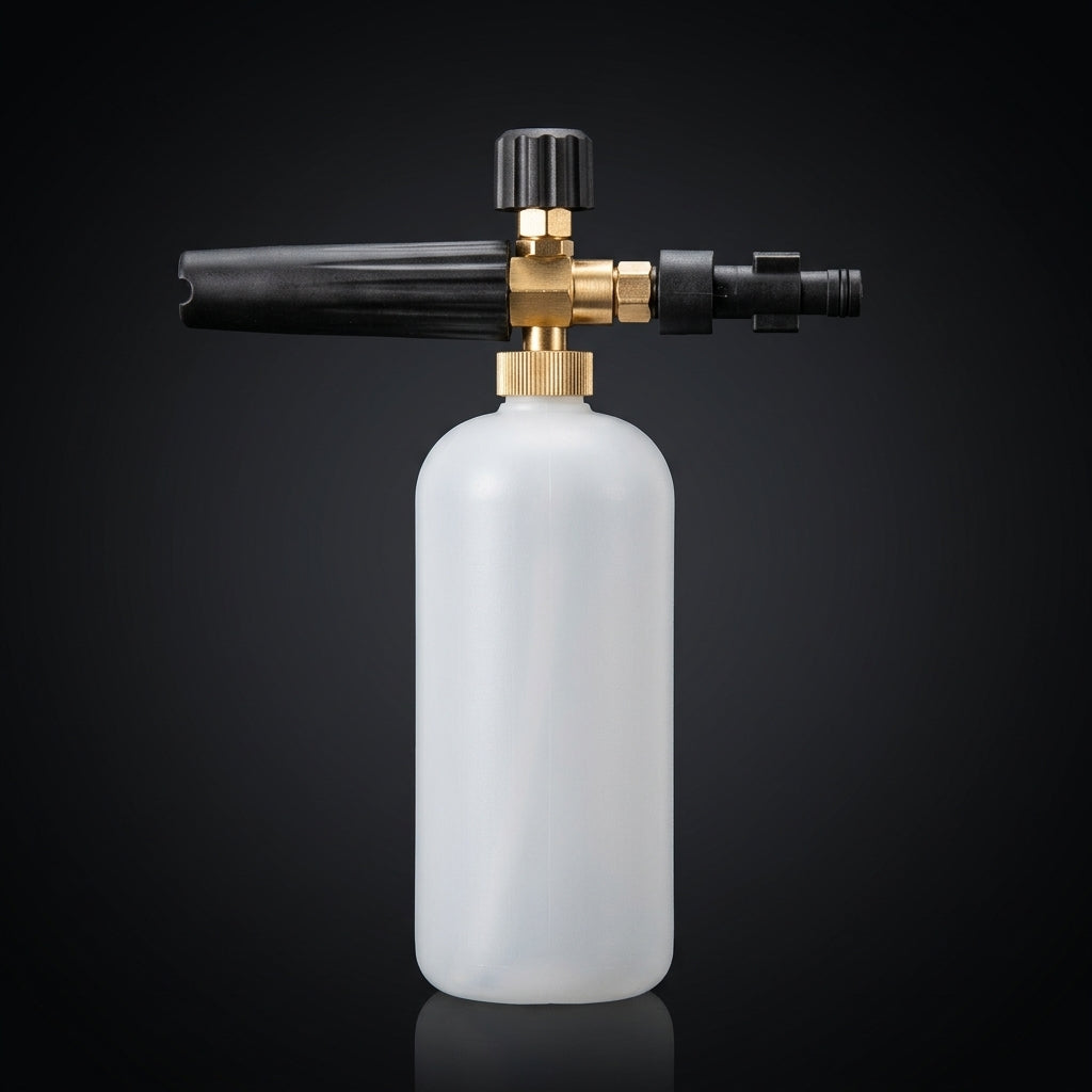Soap Dispenser for Car Cleaning and Car Wash, Foam Sprayer with Aluminum Foam Lance and Adapters, 1L Capacity Dispenser Bottle, Adjustable Nozzle