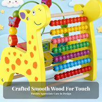 Multi-Functional Toddler Bead Maze Toy Hand-Eye Coordination Wooden Bead Maze Develops Fine Movement Skills for Children 1-3 Years