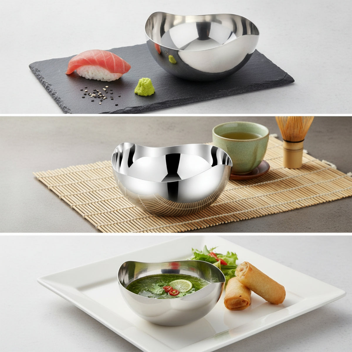 Mirror-Polished Sauce Bowl with Scalloped Rim Small Sauce Dish Compact Ramekin Reusable for Dinners, Picnics