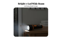 7 LED Torch Waterproof LED Flashlight Water-Resistant Battery Powered Flashlight for Children, Elderly, Outdoor, Power Outage, Repair Work