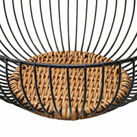 Fruit Bowl with Woven Design for Dining Table and Kitchen Storage, Metal Frame Basket for Vegetables and Snacks, Decorative Pantry