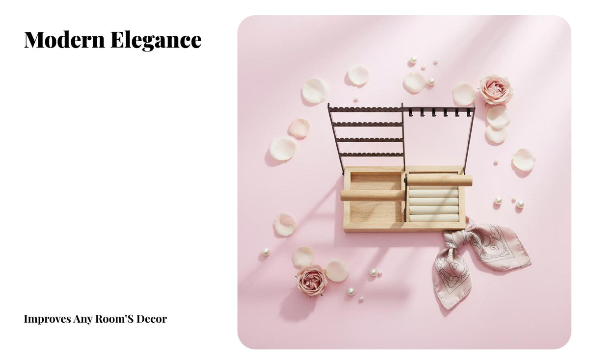 4-Tier Jewelry Stand Detachable Design Countertop Jewelry Stand Earring and Necklace Holder Space Saving Necklace Bracelet