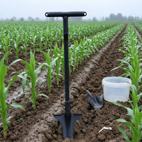 Underground Cultivation Enhancer Tool Manganese Steel Stand up Garden Seeder Foot Pedal Step T-Handle Soil Digger for Farmers, Seniors, Orchard, Farm