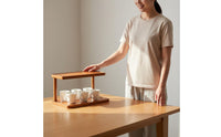 Two-Tier Cup Rack Woodtea-Ware Ware Rack Open-Frame Countertop Display Shelf