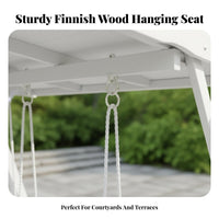 Solid Wood Construction Wooden A-Shaped Frame Swing Anti A-Shaped Frame Hanging Bench Set Heavy Duty Outdoor Furniture High Weight Capacity for Children, Homeowners, Courtyard, Garden, Balcony, Backyard