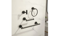 4 Pieces Stainless Steel Bathroom Hardware Set Concealed Mount Towel Bar Set with Loop Modern Towel Bar Rustproof for Guest Bath, Washroom