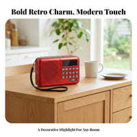 Carrying Strap Portable Radio Speaker Keypad-Style Controls Digital Radio Speaker