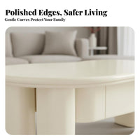 puffShaped Low Table Round border Design Curvy Table with Sphere Legs for Office