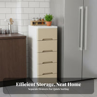 With Wheels Narrow Space Cabinet Effortless-Glide Drawers Multi-Layer Plastic Drawer Organizer Sturdy Construction Narrow Plastic Organizer Strong Load-Bearing for Homeowners, Renters, Students, Kitchen, Small Areas, Bathroom, Laundry Room