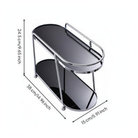 2-Tier Oval Storage Rack Multifunctional 2-Tier Countertop Organizer Standing Double Layer Cosmetic Shelf for Office Desk