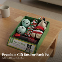 5 Pieces Dog Toy Gift Box Boredom Relief Dog Toy Gift Set Squeaky Toys Soft Rope Ball Blanket Set for Dogs, Young Dogs, Birthday, Fun Time, Cuddling