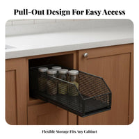 Kitchen Cabinet Pull-out Organizer Space Saving Pull-out Cabinet Basket Large Capacity Sliding Drawer Storage Rack for Pantry, Washroom, Office