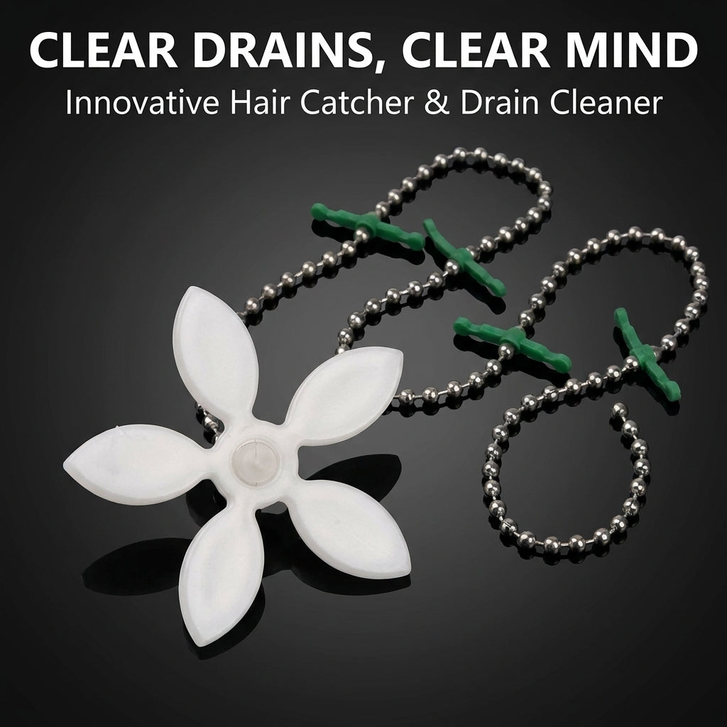 Drain Cleaning Tool for Sink and Kitchen | Hair Remover for Homeowners | | 15.7" Chain Length | 4 Strips