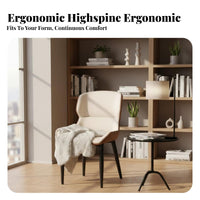 Padded Seat Upholstered Metal Frame Chair Minimalist Design Upholstered Metal-Frame Chair Ergonomic Backrest Home Seating for homeowners, Interior Decorators, Restaurant Owners, Dining Room, Kitchen, Office, Bedroom
